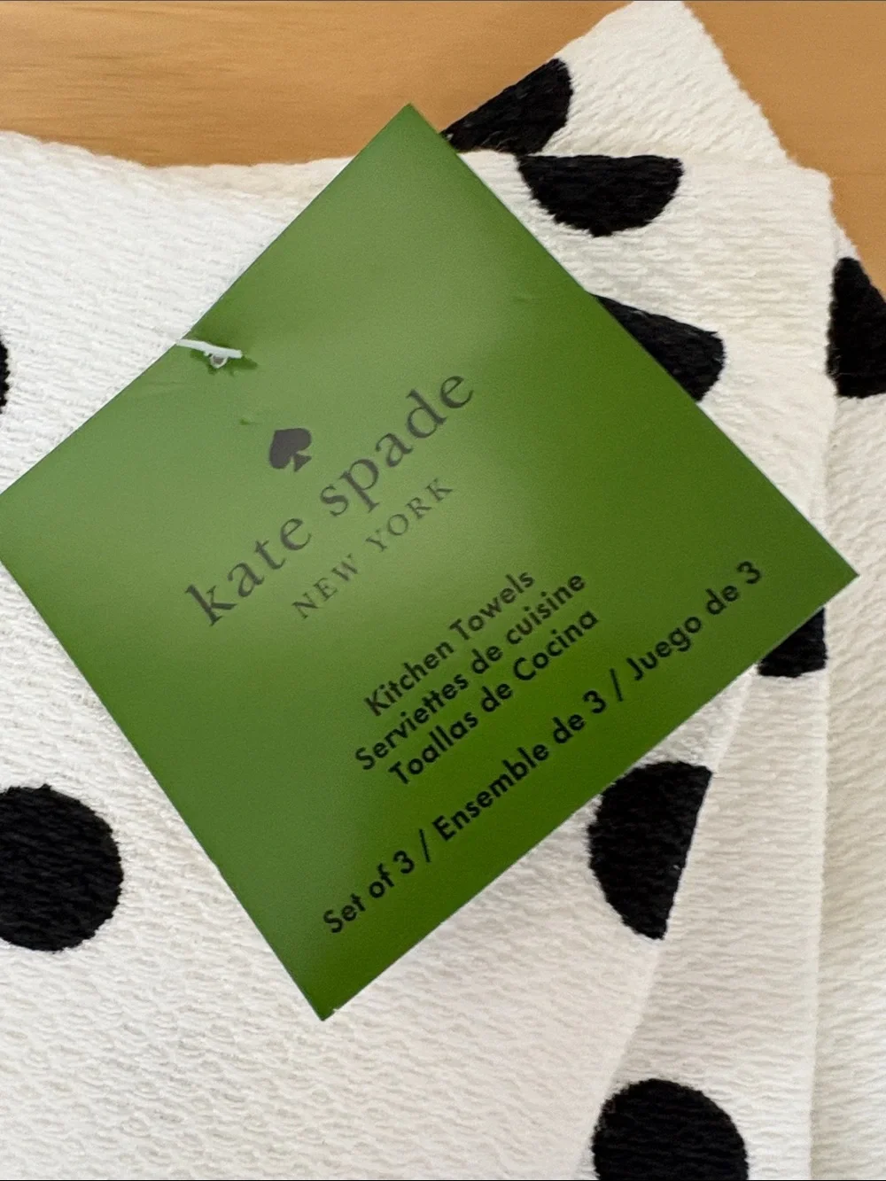 3! kate spade White and Black Polka Dot Kitchen Towels